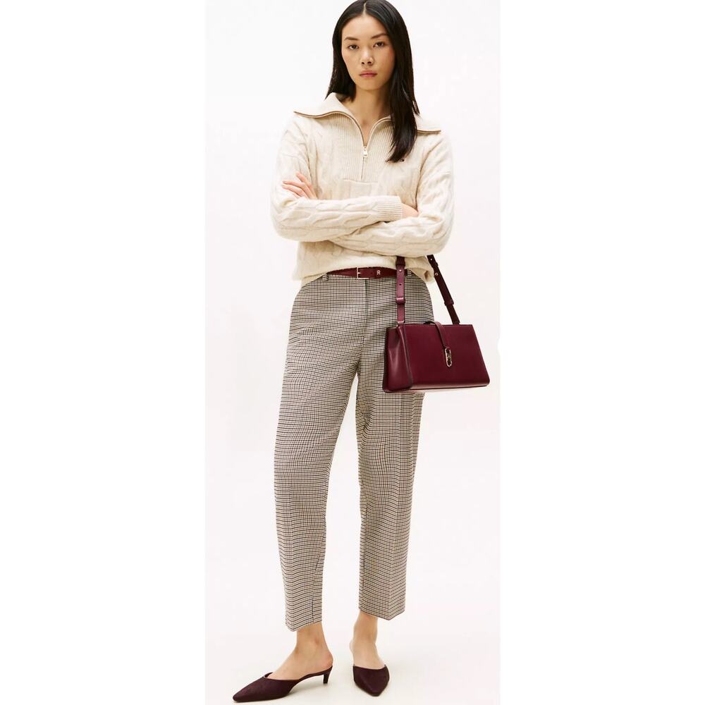 Tommy Hilfiger Slim Straight-Fit Houndstooth Pants Size 6